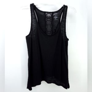 NWT Just Be Black Crochet Sharkbite Tank Top L Early 2000s Style